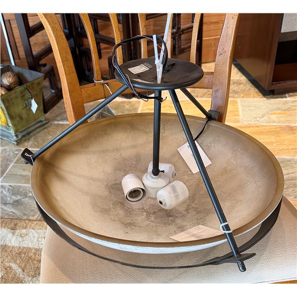 Kalco Wrought Iron Hanging Lamp w/ Dome