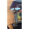 Image 1 : Metal Table Lamp w/ Globe Accent & Black Shade 36"H
