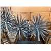 Image 6 : Metal Sculpture w/ Spiky Starburst Designs on Stone Base 24" x 23"H