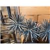 Image 7 : Metal Sculpture w/ Spiky Starburst Designs on Stone Base 24" x 23"H