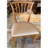 Image 1 : Wooden Chair w/ Slatted Back & Upholstered Seat 22" x 17" x 36"H