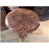 Image 2 : Round Metal Table w/ Animal Print Top & Undershelf 16" Dia, 37"H