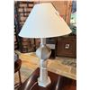 Image 1 : Table Lamp w/ Metal Orb-Shaped Base & White Shade 34"H
