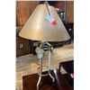 Image 1 : Table Lamp w/ Metal Leaf Accents Base & Metallic Shade 37"H