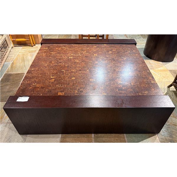 Adriana Hoyos Equador CoCo Cocktail Wooden Table w/ Crackle Finish Top 53" x 53" x 15"H