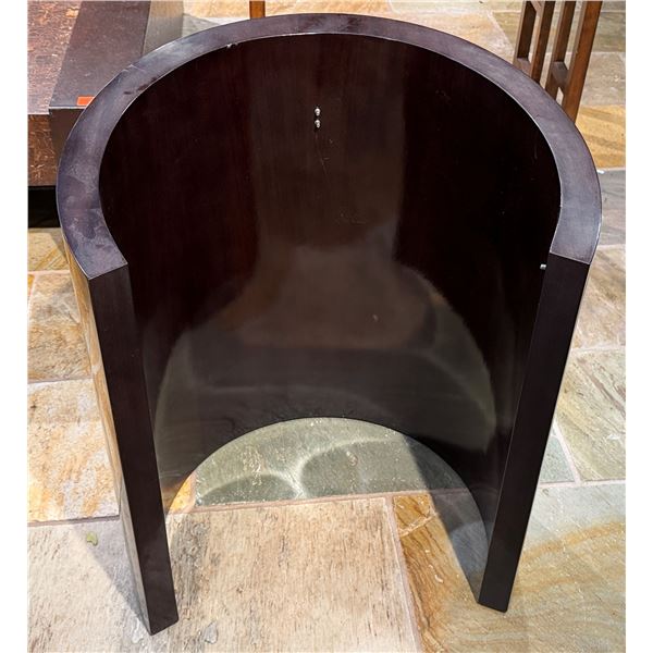 Modern Curved Shelf 22" x 27"H (glass pieces missing)