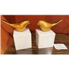 Image 1 : Qty 2 Uttermost Songbirds Brass Sculptures on Stone Base 7.5"H (heavy)