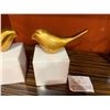 Image 2 : Qty 2 Uttermost Songbirds Brass Sculptures on Stone Base 7.5"H (heavy)
