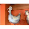 Image 2 : Metal Chicken Weathervane Sculpture on Wooden Base 21"H