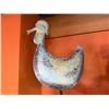 Image 3 : Metal Chicken Weathervane Sculpture on Wooden Base 21"H