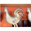 Image 2 : Metal Chicken Weathervane Sculpture on Wooden Base 15"H