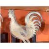 Image 2 : Metal Chicken Weathervane Sculpture on Wooden Base 15"H