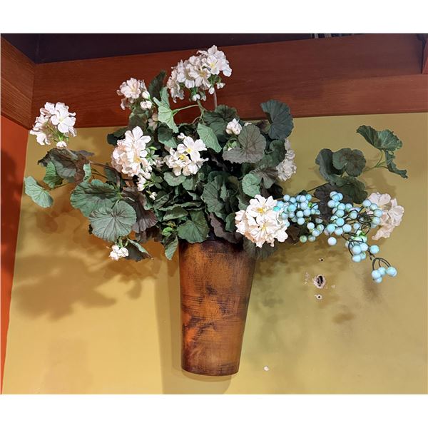 Artificial Flowers in Vase Wall Hanging 22"H