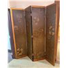 Image 1 : Asian 4-Panel Room Divider Screen w/ Leaf-Motif 20" x 80"H (each panel)