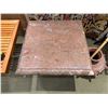 Image 2 : Square Marble Side Table w/ Pedestal Base 26" x 26" x 23"H