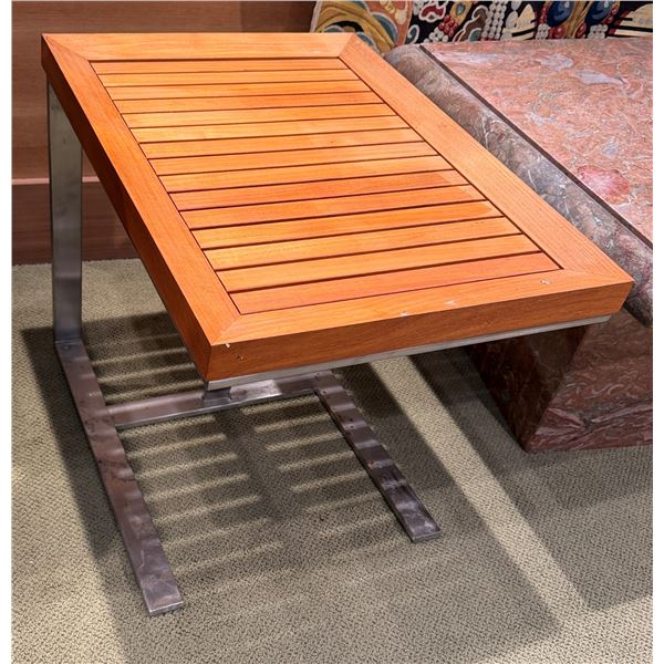 Tommy Bahama Slatted Outdoor Table on Metal Base 26" x 19" x 22"H