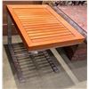 Image 1 : Tommy Bahama Slatted Outdoor Table on Metal Base 26" x 19" x 22"H