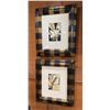 Image 1 : Qty 2 Floral Artworks in Black & Gilt Frames 22" x 24"