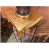 Image 2 : Square Metal Table w/ Draped Gilt Top 13" x 13" x 42"H