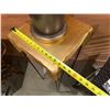 Image 7 : Square Metal Table w/ Draped Gilt Top 13" x 13" x 42"H