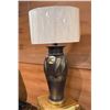 Image 1 : Table Lamp w/ Asian-Motif Base & White Shade 34"H