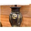 Image 2 : Table Lamp w/ Asian-Motif Base & White Shade 34"H
