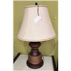 Image 1 : Table Lamp on Ribbed Base w/ White Shade 37"H