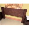 Image 3 : Adriana Hoyos Equador Wooden Bed Headboard w/ Crackle Finish & 2 Night Stands w/ Leather Tops