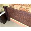 Image 5 : Adriana Hoyos Equador Wooden Bed Headboard w/ Crackle Finish & 2 Night Stands w/ Leather Tops