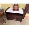 Image 6 : Adriana Hoyos Equador Wooden Bed Headboard w/ Crackle Finish & 2 Night Stands w/ Leather Tops