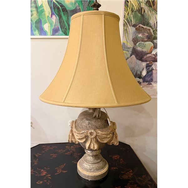 Table Lamp w/ Draping Fabric Details & Beige Shade 33"H