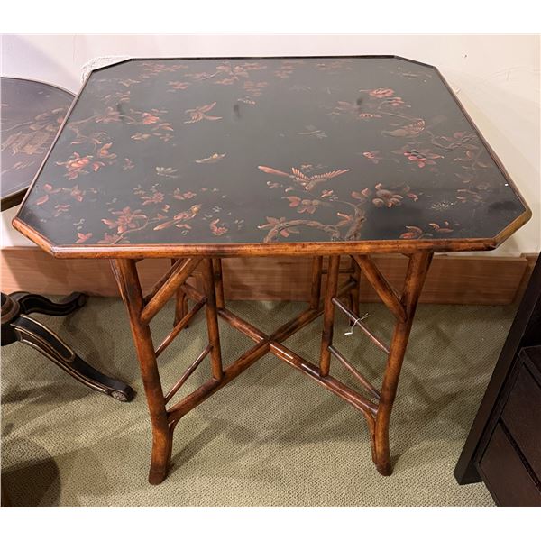 Theodore Alexander Octagonal Side Table w/ Asian Floral Top 32" x 32" x 30"H