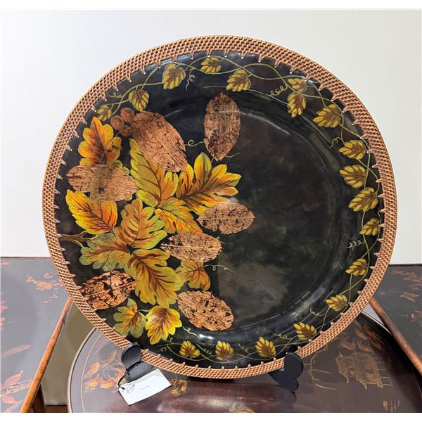 Decorative Charger Plate w/ Leaf Motif made in the Philippines 23" Dia
