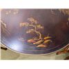 Image 3 : Theodore Alexander Round Side Table on Pedestal Base w/ Asian Floral Top 28" Dia, 28"H