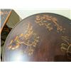 Image 6 : Theodore Alexander Round Side Table on Pedestal Base w/ Asian Floral Top 28" Dia, 28"H