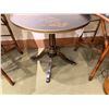 Image 7 : Theodore Alexander Round Side Table on Pedestal Base w/ Asian Floral Top 28" Dia, 28"H