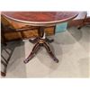 Image 4 : Theodore Alexander Round Side Table on Pedestal Base w/ Asian Floral Top 28" Dia, 28"H