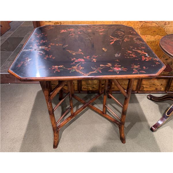 Theodore Alexander Octagonal Side Table w/ Asian Floral Top 32" x 32" x 30"H