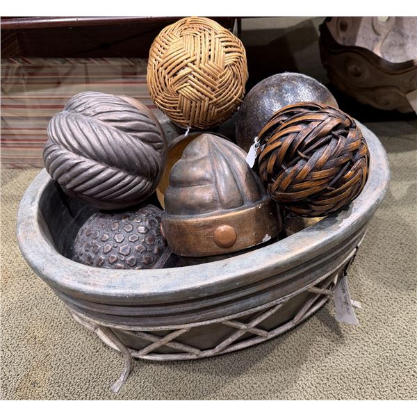 Metal Planter w/ Artificial Filler Fruit