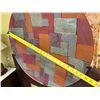 Image 6 : Decorative Mosaic Artwork w/ Geometric Pattern on Tall Metal Base 27" Dia,