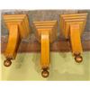 Image 1 : Qty 3 Curved Wooden Corbel Columnar Wall Shelves, Misc Sizes
