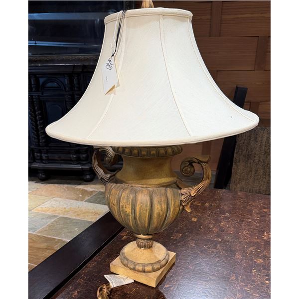 Table Lamp w/ Urn Base & Off-White Shade 32"H