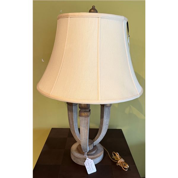 Table Lamp on Tri Column Base w/ White Shade 27"H