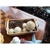 Image 3 : Qty 2 Baskets w/ Wicker Filler Balls, Figurine, Starfish Décor, etc Misc Sizes