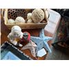Image 4 : Qty 2 Baskets w/ Wicker Filler Balls, Figurine, Starfish Décor, etc Misc Sizes