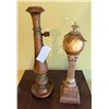 Image 1 : Wooden Candle Holder & Orb Shaped Sculpture on Base, Misc Sizes
