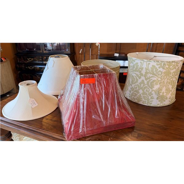 Qty 5 Lamp Shades, Misc Styles & Sizes