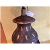 Image 4 : Table Lamp w/ Black Carved Base & Off-White Pleated Shade 38"H