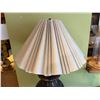 Image 5 : Table Lamp w/ Black Carved Base & Off-White Pleated Shade 38"H