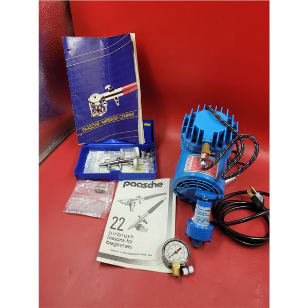 Paasche Airbrush Compressor, Pressure Regulator, & Lessons Booklet
